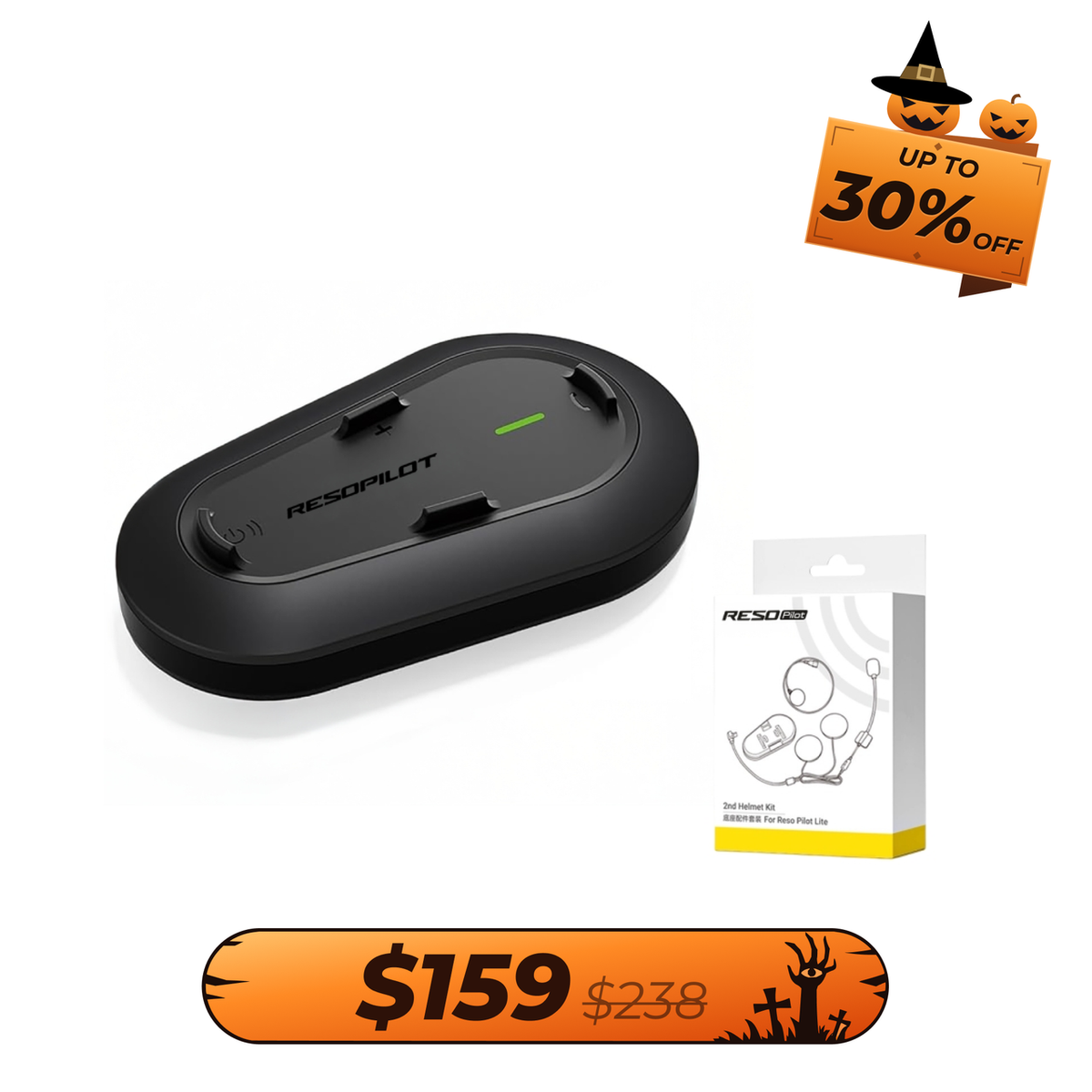 RESOPilot Lite & 2nd Helmet Kit Motorcycle Intercom Bundle