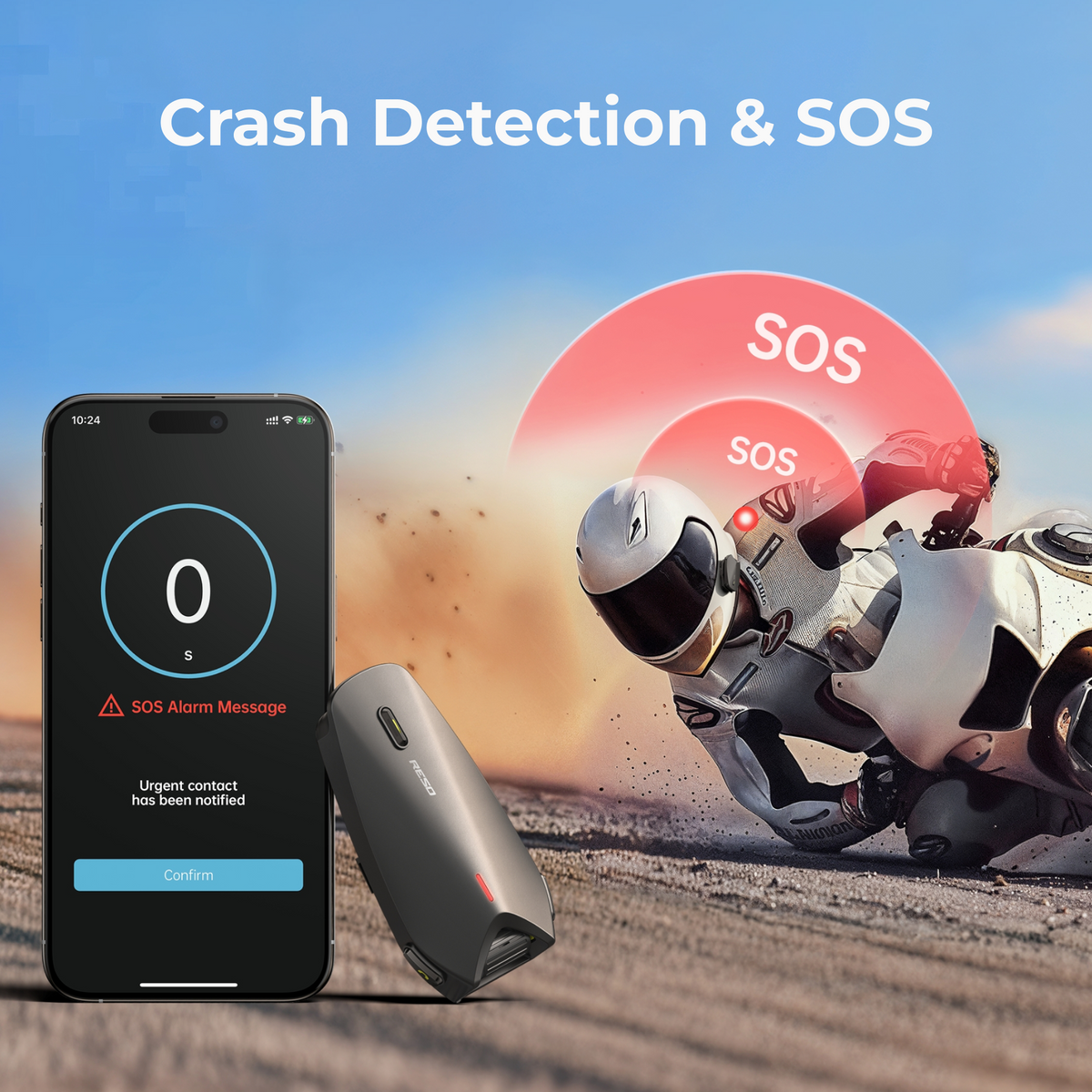 RESO Pilot Pro Motorcycle Helmet Intercom
