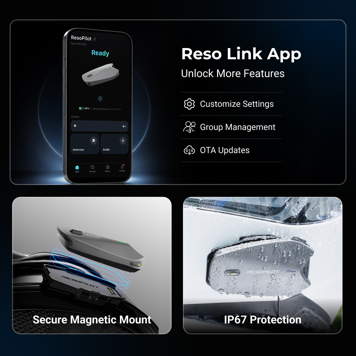 RESO Pilot Neo Motorcycle Helmet Intercom