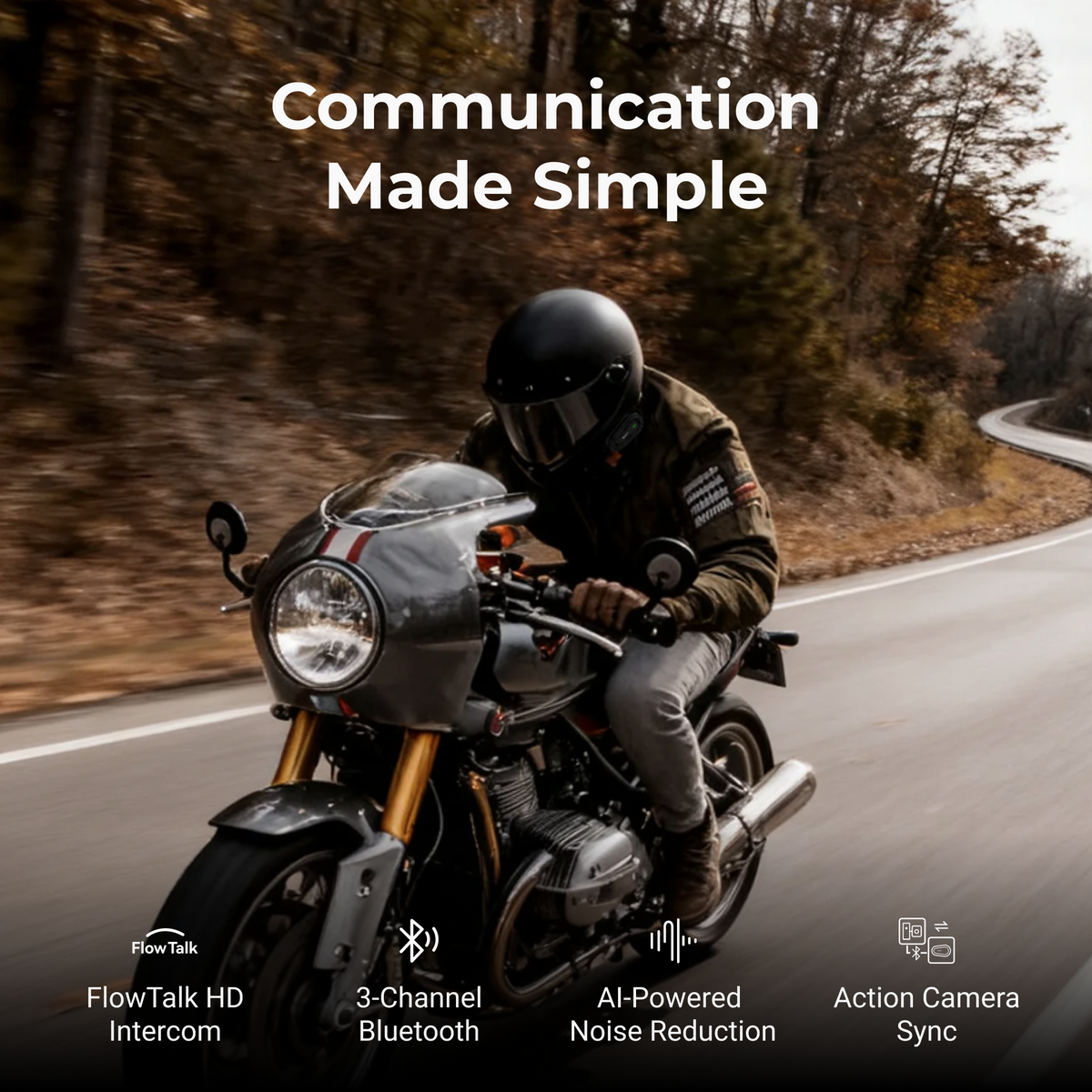 RESO Pilot Lite Motorcycle Helmet Intercom